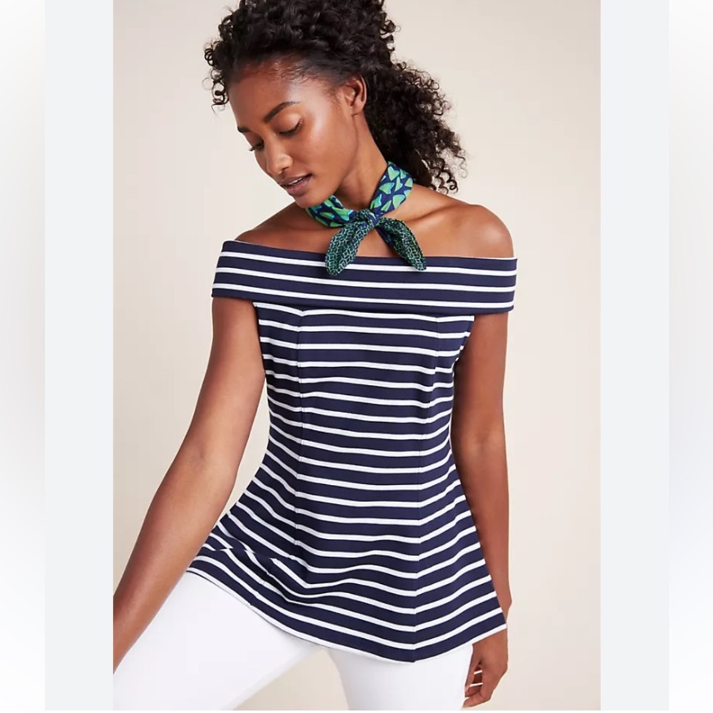 Anthropologie Maeve Structured Off-the-shoulder Top